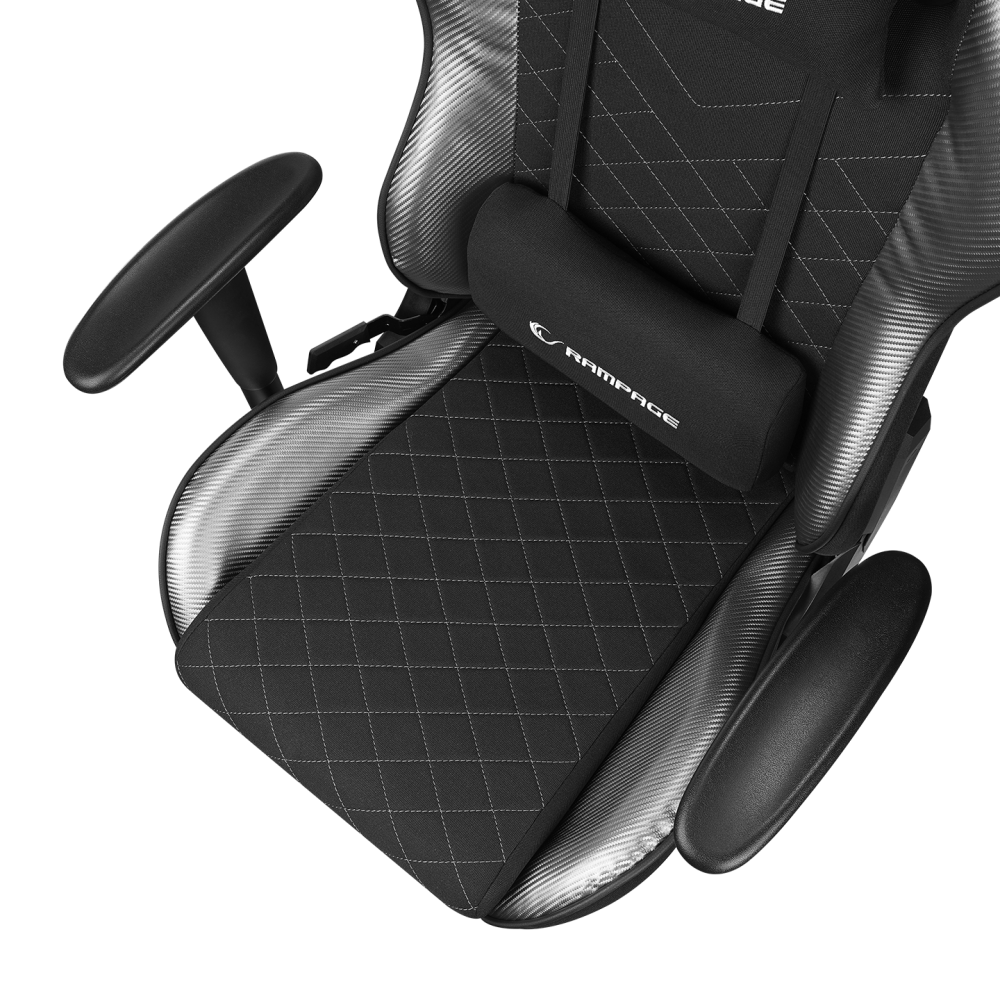 Üst Seviye Terletmez Kumaş Oyuncu Koltuğu-Gri/Siyah