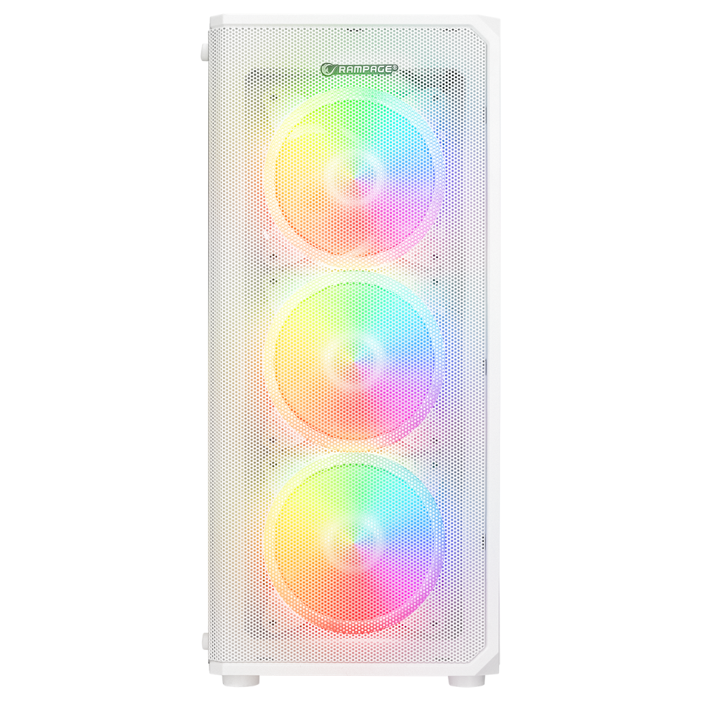 HELIOS Mesh 550W 80+ Bronze Beyaz Temperli Cam 4x12cm Rainbow ATX Mid-T Gaming Oyuncu Kasası - Rampage