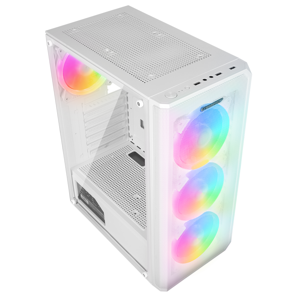 HELIOS Mesh 550W 80+ Bronze Beyaz Temperli Cam 4x12cm Rainbow ATX Mid-T Gaming Oyuncu Kasası - Rampage