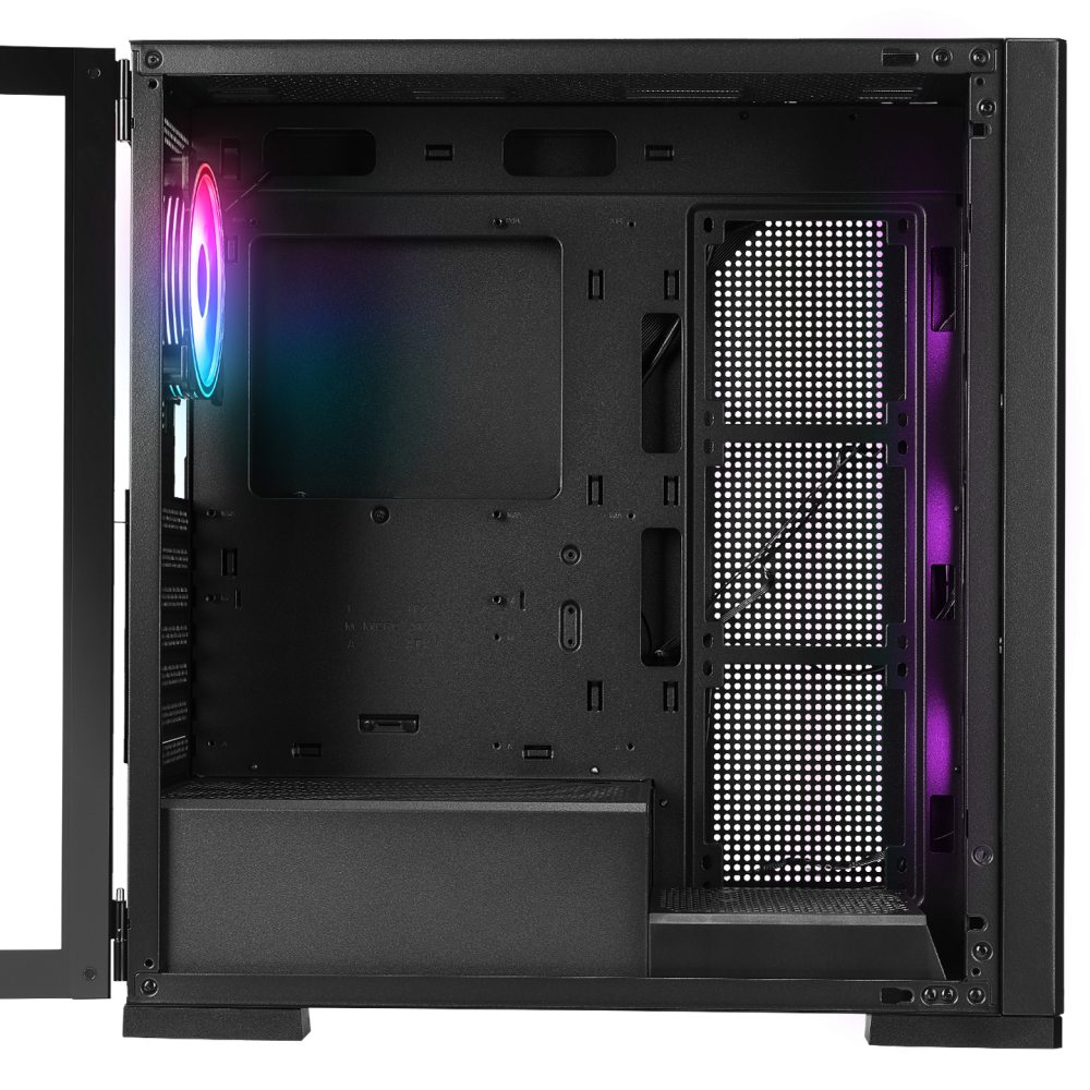 MAGNIFIC Mesh Manyetik Temperli Camlı Siyah 4*12cm RGB Fan ATX Mid-T Gaming Oyuncu Kasası - Rampage