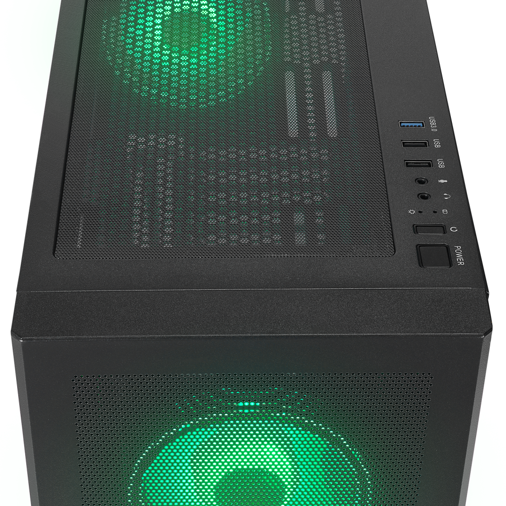 MAGNIFIC Mesh Manyetik Temperli Camlı Siyah 4*12cm RGB Fan ATX Mid-T Gaming Oyuncu Kasası - Rampage