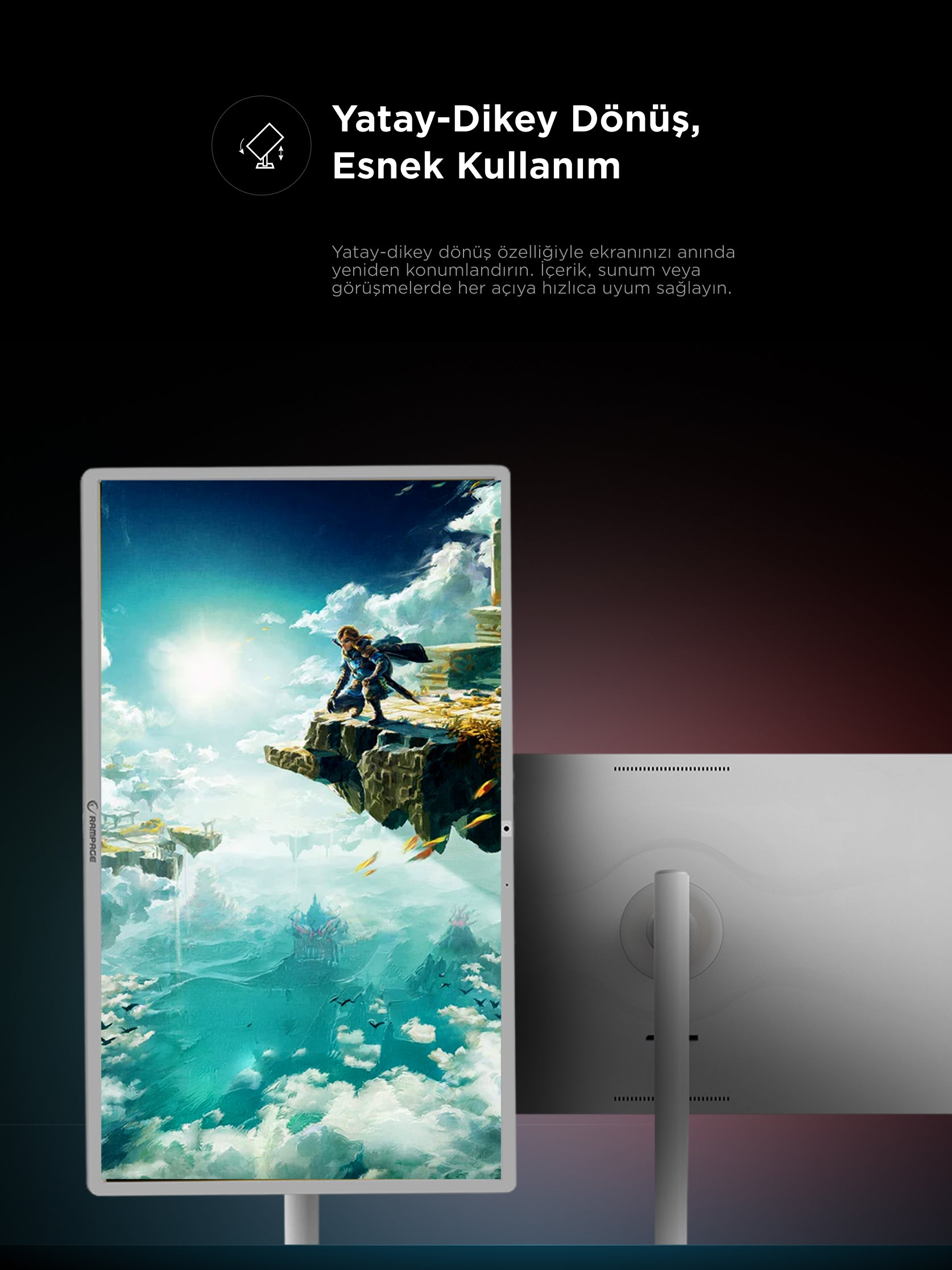 Rampage LD32FH8183MT 32'' 80 Ekran FHD IPS Android 13.0 Dokunmatik Smart Taşınabilir Monitör