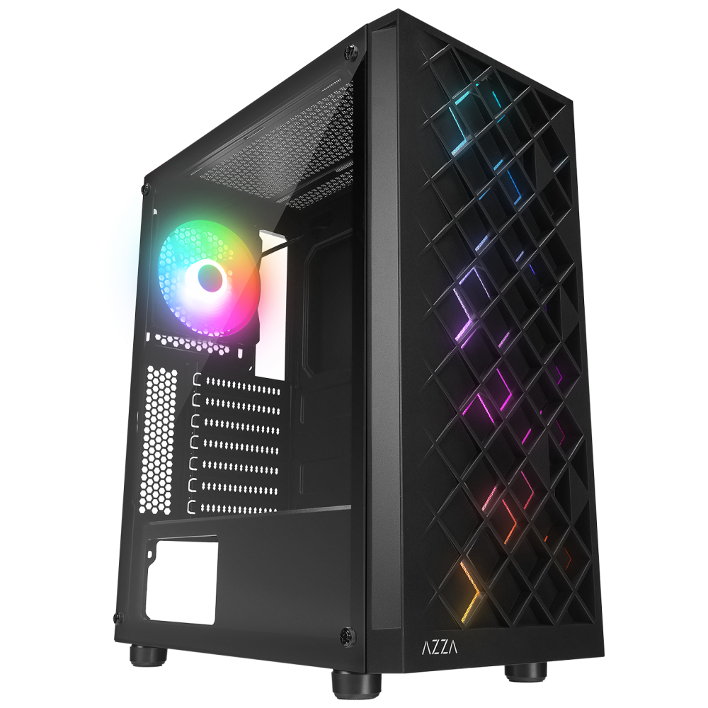 AZZA V1 Temperli Camlı Siyah ATX Mid-T Gaming Oyuncu Kasası - Rampage