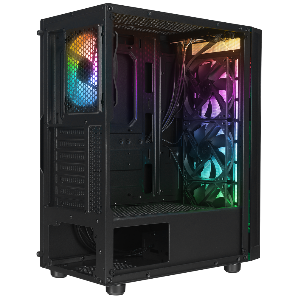 AZZA V1 Temperli Camlı Siyah ATX Mid-T Gaming Oyuncu Kasası - Rampage