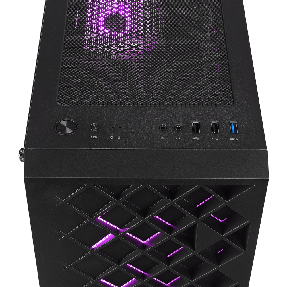 AZZA V1 Temperli Camlı Siyah ATX Mid-T Gaming Oyuncu Kasası - Rampage