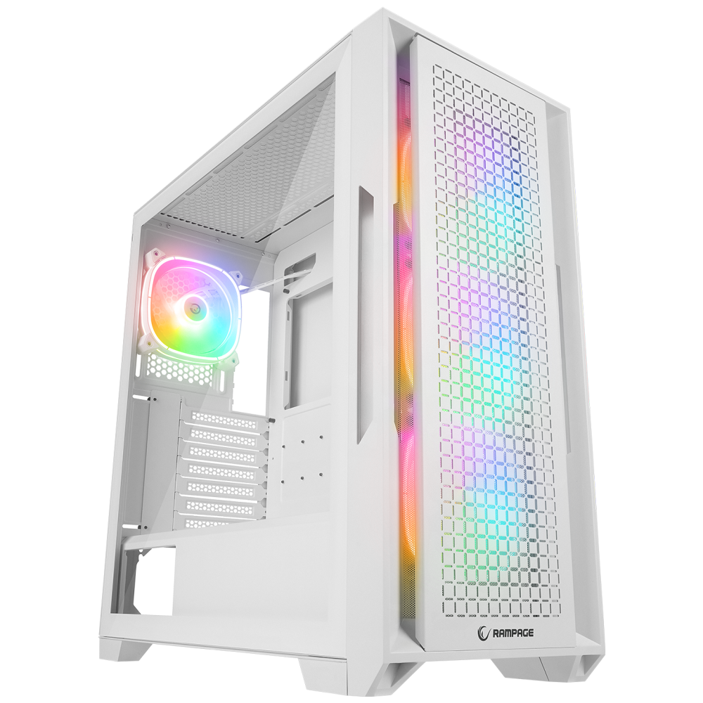 RADIANT V1 WHITE 2* USB3.0 Temperli Camlı 4*ARGB Fan+Hub E-ATX Exclusive Gaming Oyuncu Kasası - Rampage