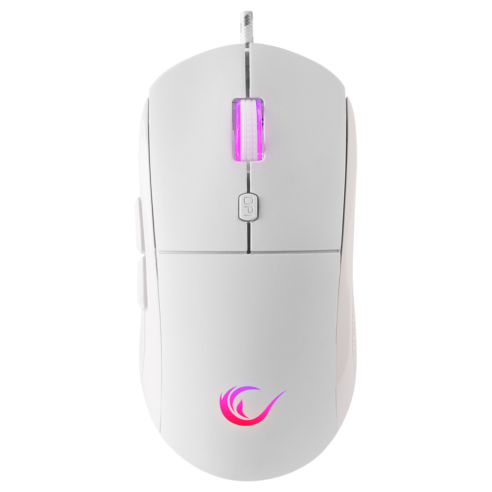 RADIANT M1 Makrolu Beyaz 7200 dpi RGB Aydınlatmalı Gaming Oyuncu Mouse - Rampage
