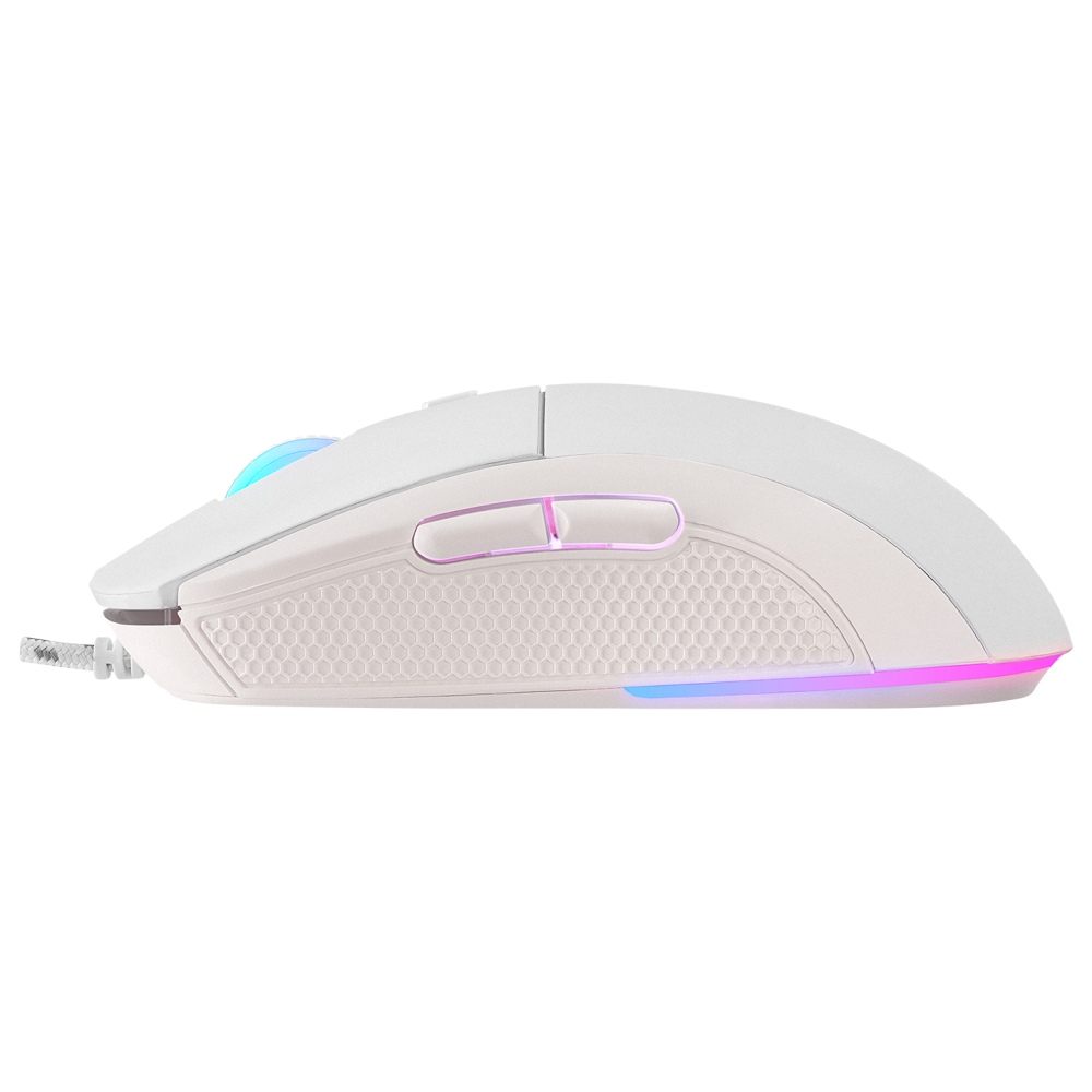 RADIANT M1 Makrolu Beyaz 7200 dpi RGB Aydınlatmalı Gaming Oyuncu Mouse - Rampage