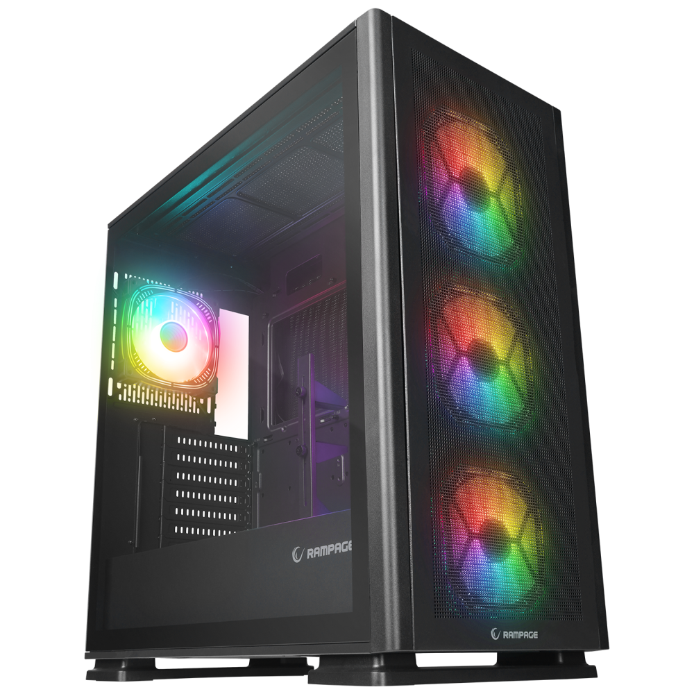 VANGUARD V2 Siyah Dikey VGA Tutucu E-ATX Big-T Oyuncu Kasası - Rampage