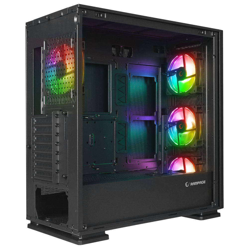 VANGUARD V2 Siyah Dikey VGA Tutucu E-ATX Big-T Oyuncu Kasası - Rampage