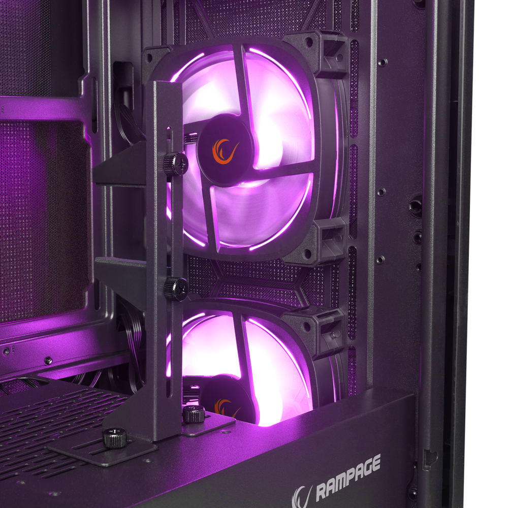 VANGUARD V2 Siyah Dikey VGA Tutucu E-ATX Big-T Oyuncu Kasası - Rampage