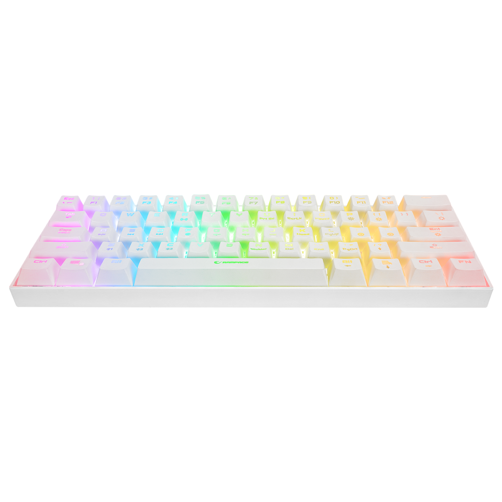 KB-RX63 B-ATOM Beyaz Bluetooth RGB Backlight RED SWITCH US Layout 63 Tuşlu Mini Gaming Oyuncu Klavyesi - Rampage
