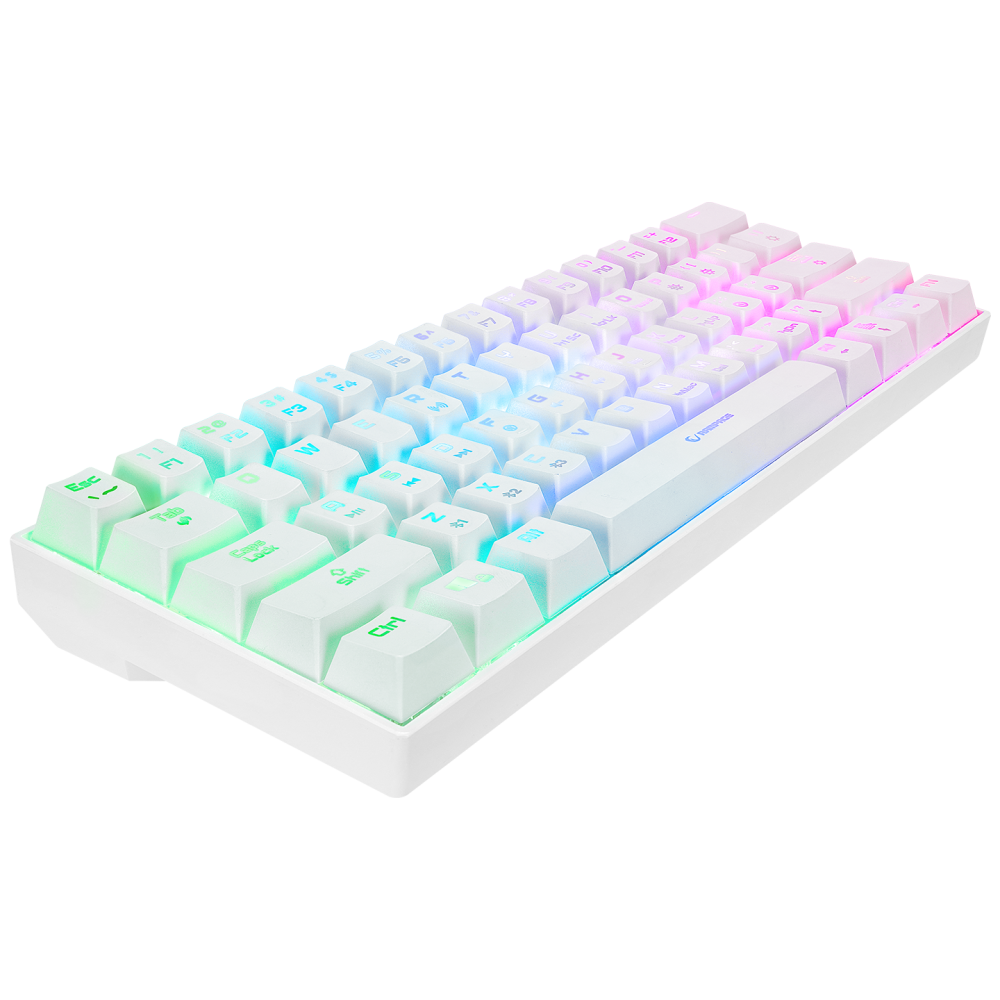 KB-RX63 B-ATOM Beyaz Bluetooth RGB Backlight RED SWITCH US Layout 63 Tuşlu Mini Gaming Oyuncu Klavyesi - Rampage