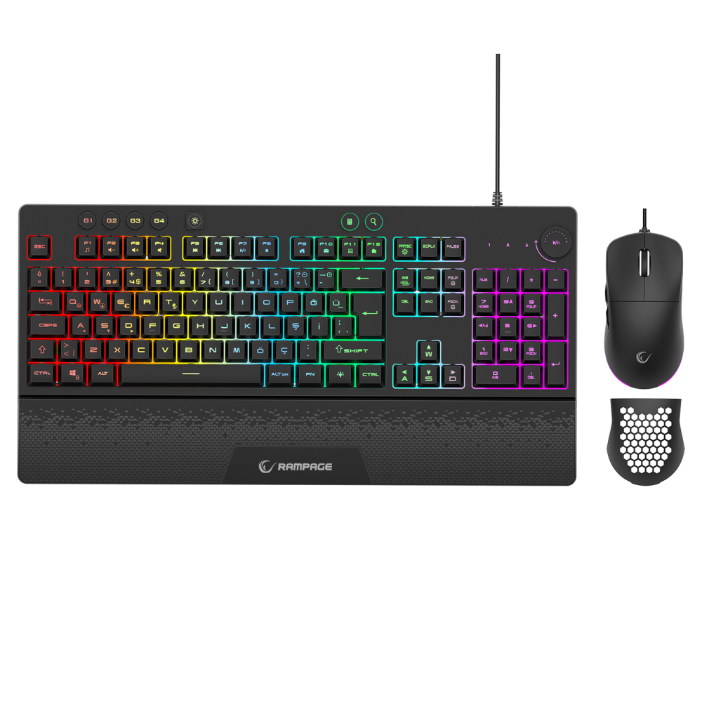 ECLIPSE Siyah Usb RGB Aydınlatmalı Q Gaming Oyuncu Klavye Mouse Set - Rampage