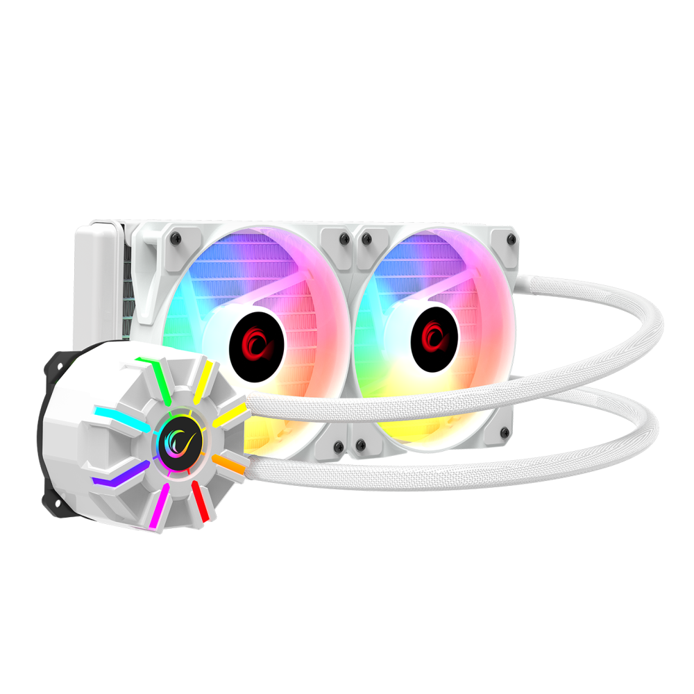 HELIOS C2 Beyaz 68CFM 1800RPM Rainbow AMD AM5/INTEL LGA1700 240mm Sıvı Soğutmalı CPU Fan - Rampage
