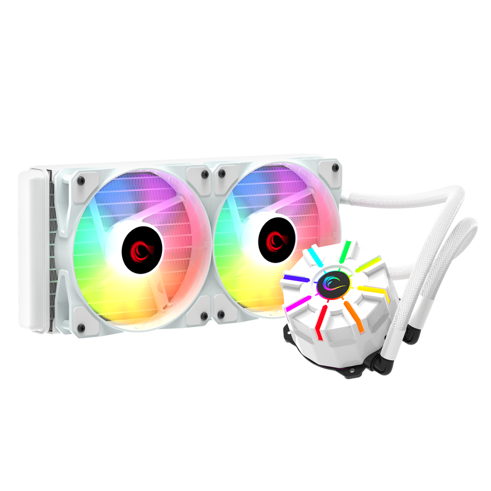 HELIOS C2 Beyaz 68CFM 1800RPM Rainbow AMD AM5/INTEL LGA1700 240mm Sıvı Soğutmalı CPU Fan - Rampage