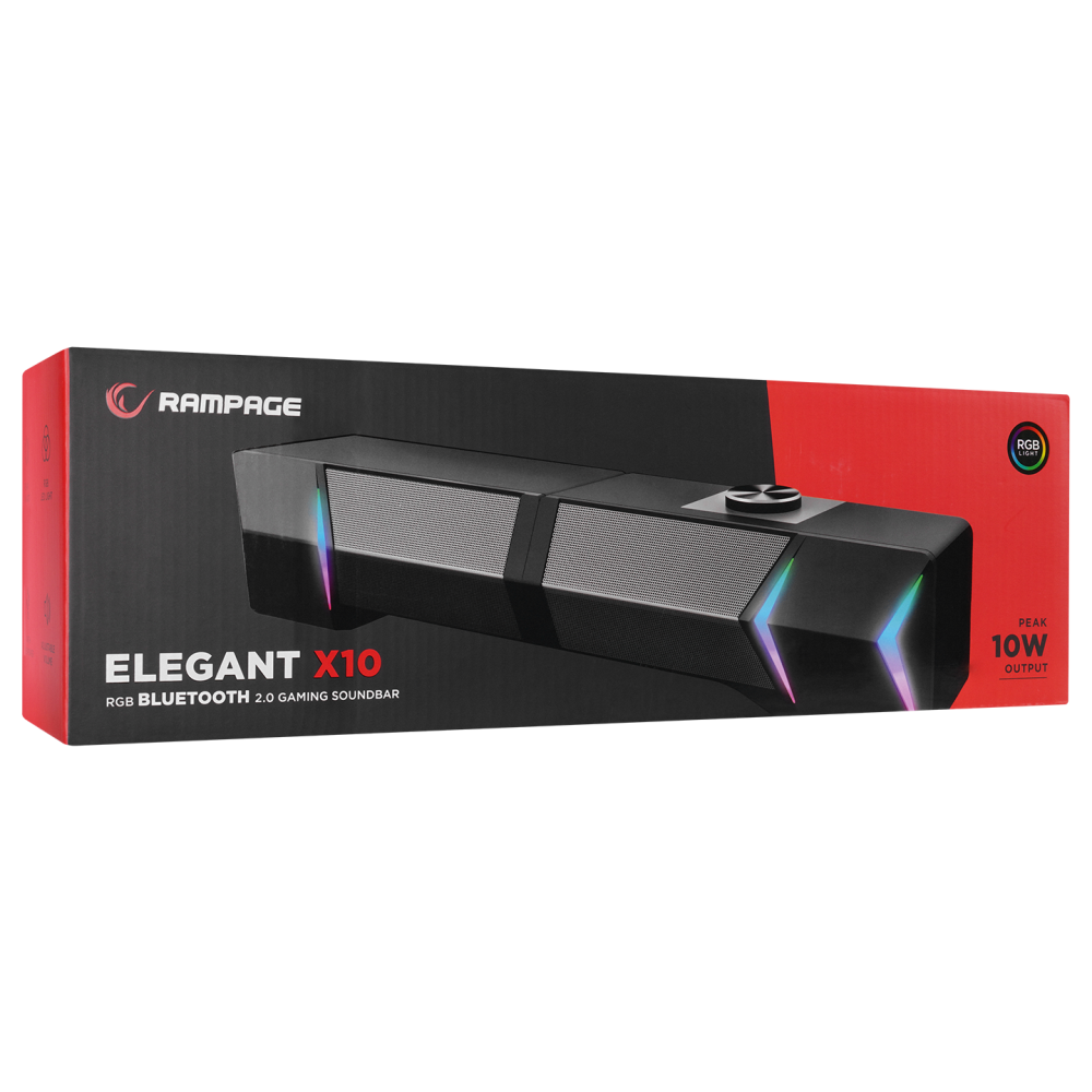 Elegant X10 2.0 Bluetoothlu Rms 3W*2 RGB Işıklı Multimedia Usb 5V 45dB Gaming Oyuncu Speaker - Rampage