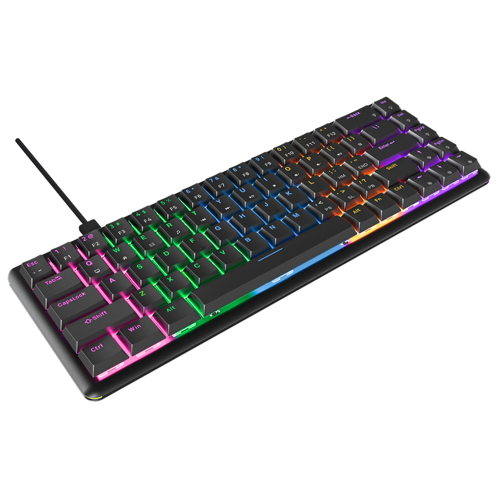 REBEL Siyah Low Profile RED SWITCH US Layout Mekanik Gaming Oyuncu Klavyesi - Rampage