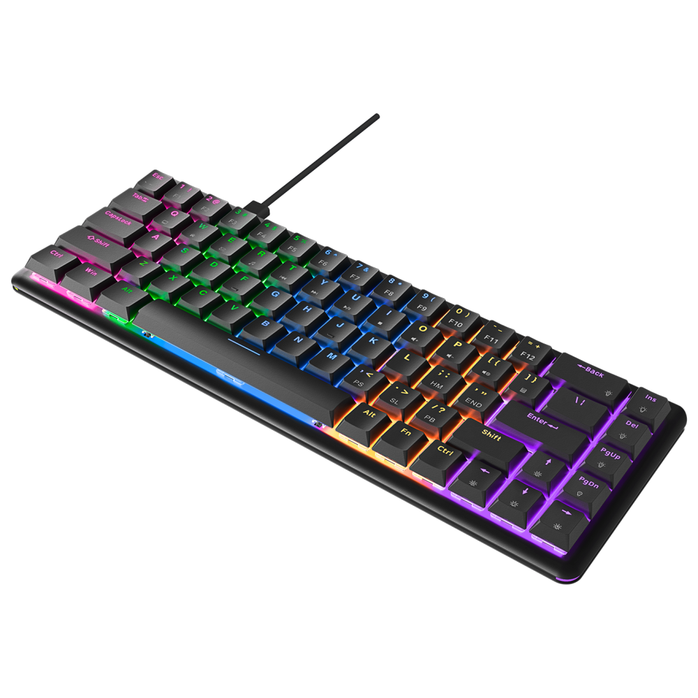 REBEL Siyah Low Profile RED SWITCH US Layout Mekanik Gaming Oyuncu Klavyesi - Rampage