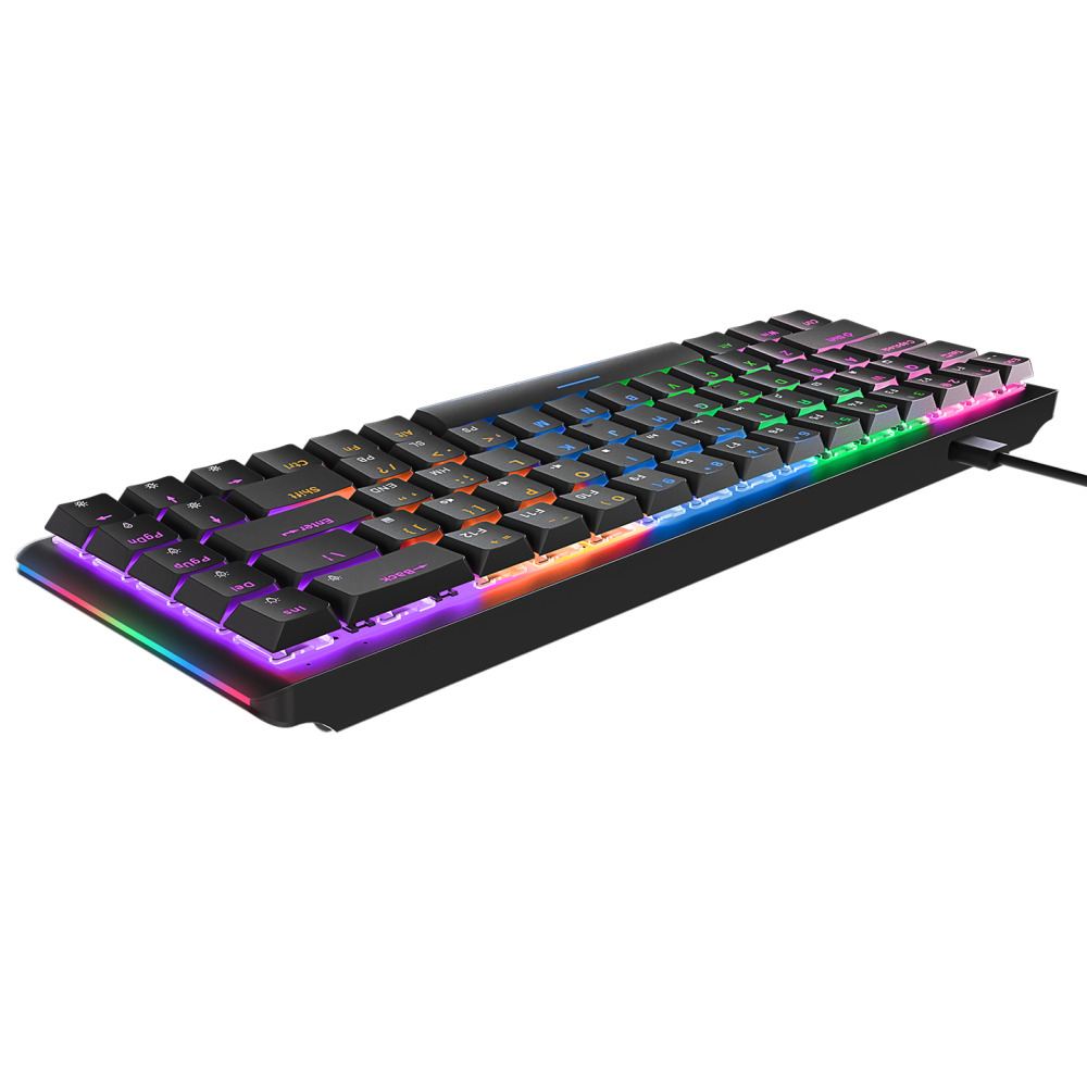 REBEL Siyah Low Profile RED SWITCH US Layout Mekanik Gaming Oyuncu Klavyesi - Rampage