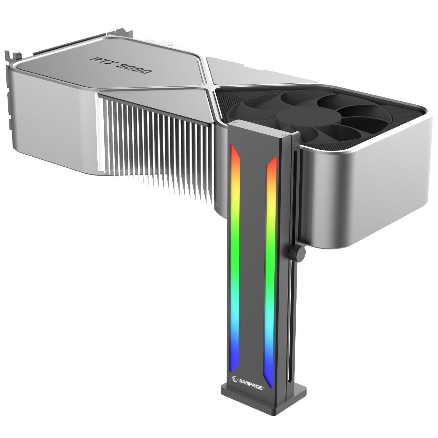 TRIM X10 Siyah Aluminyum ARGB Dikey VGA Ekran Kartı Tutucu - Rampage
