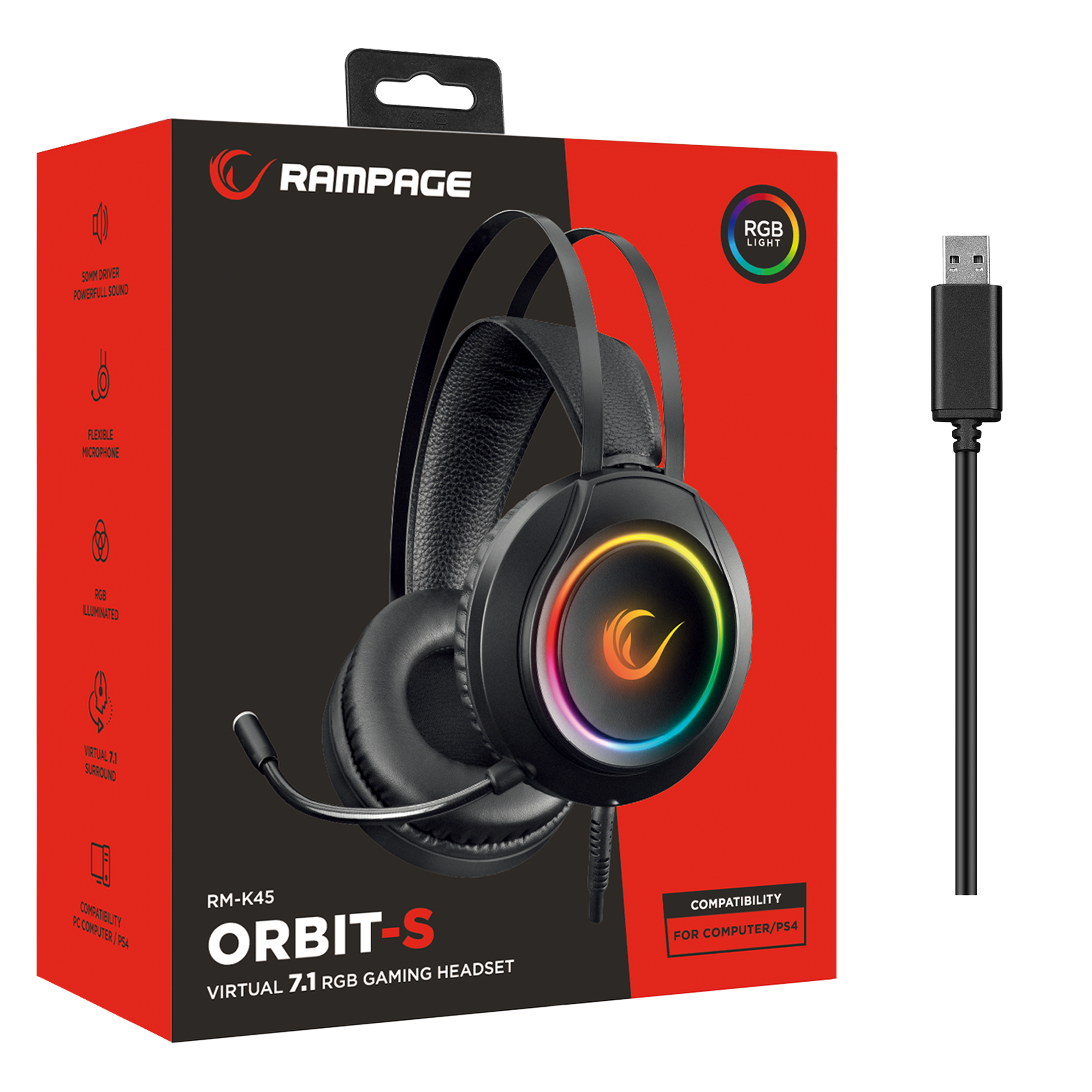 Rm-K45 Orbit-S RGB 7.1 Gaming Headset