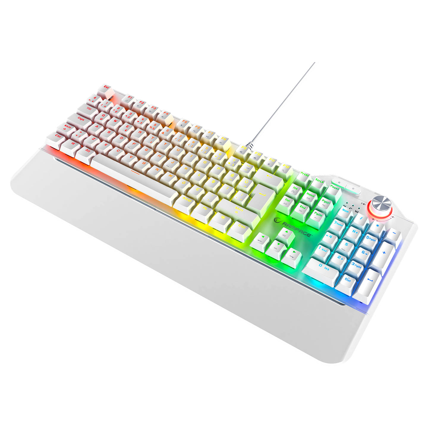 Red Switch Q Multimedia Oyuncu Klavyesi-Beyaz