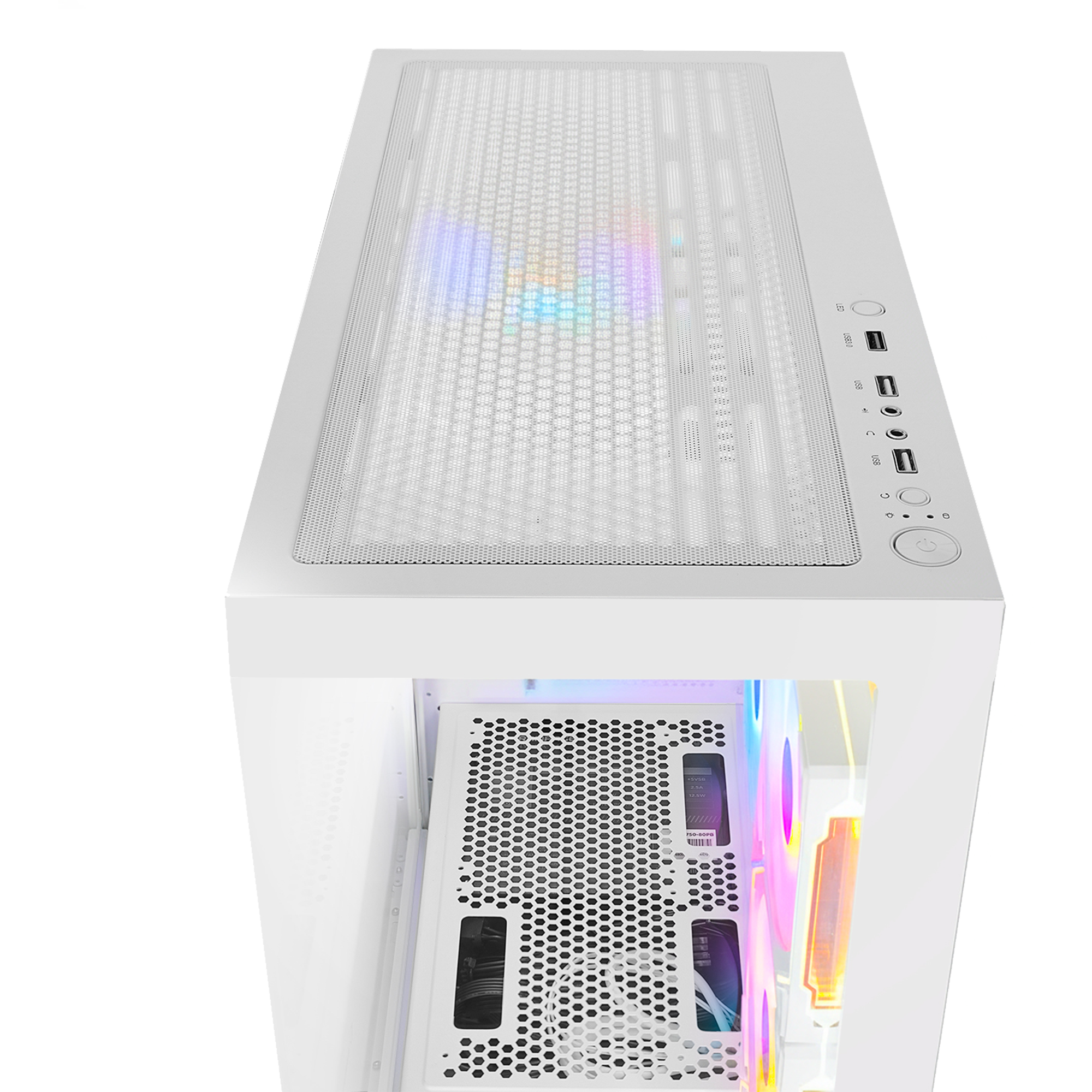 V4 750W 80 Plus Atx Mid-T Oyuncu Kasası-Beyaz