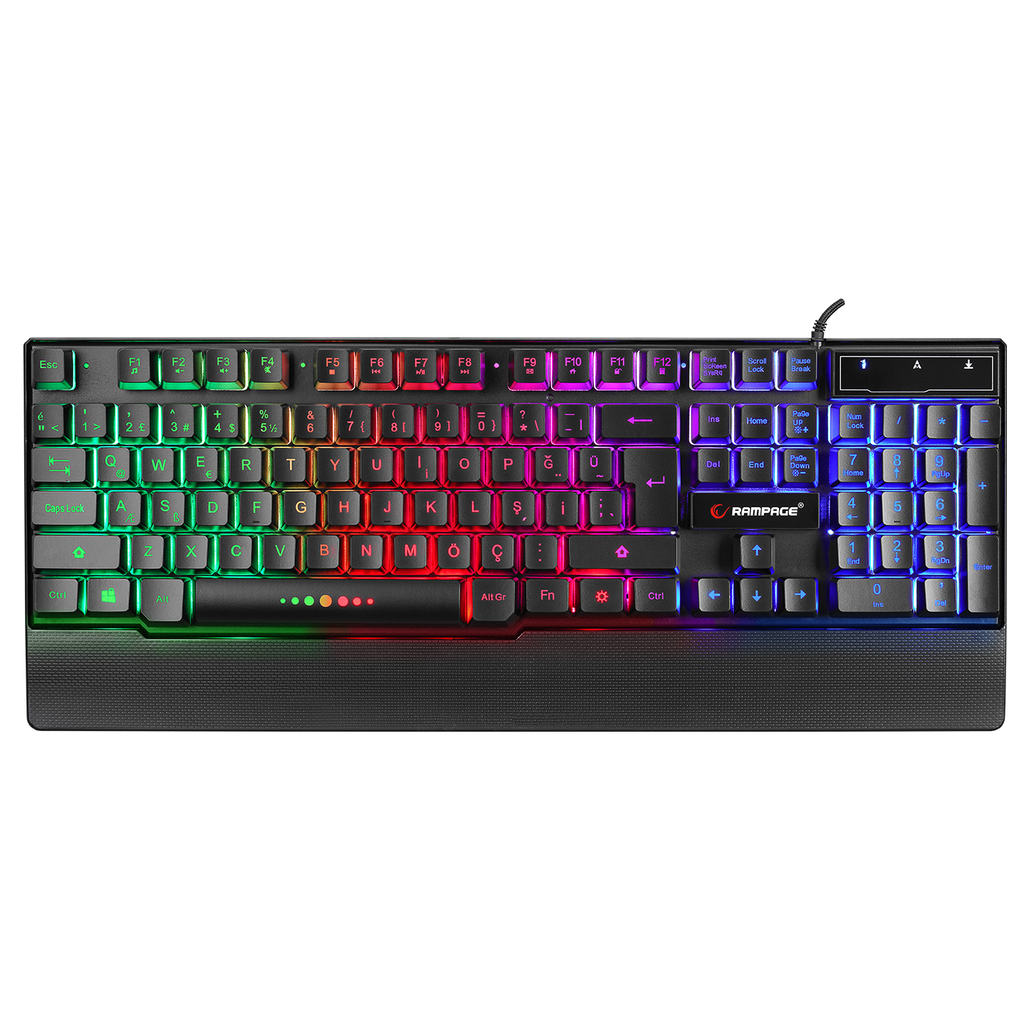 KB-R66 BUBBLE USB Gökkuşağı Aydınlatmalı Q Multimedia Gaming Klavye - Rampage