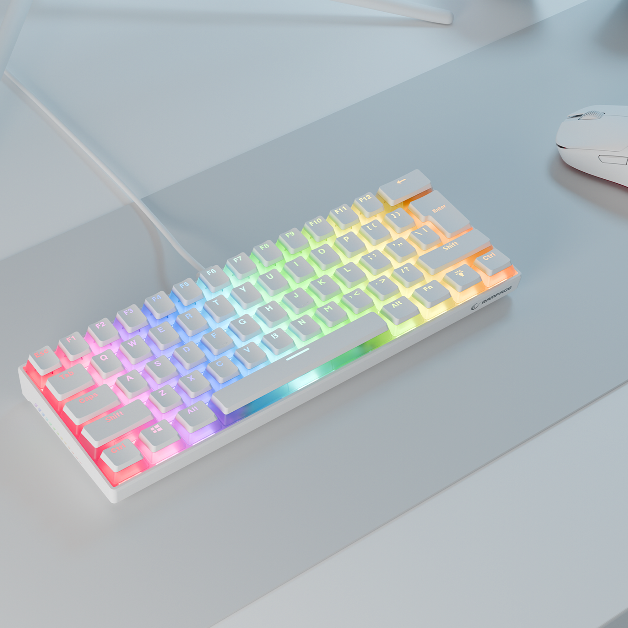 Radiant K11 Type-C US Layout Red Switch Gaming Keyboard-White