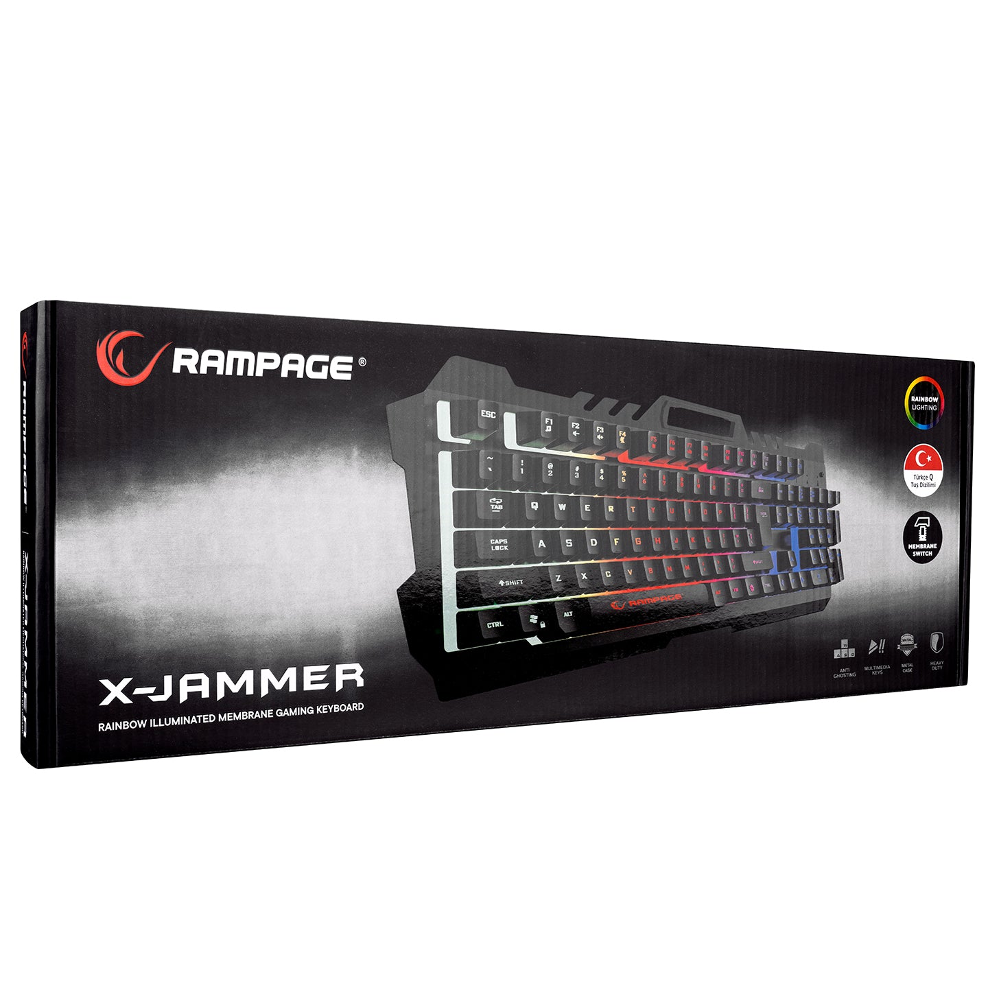 Kb-R57 X-Jammer Gökkuşağı Tam Türkçe Oyuncu Klavyesi
