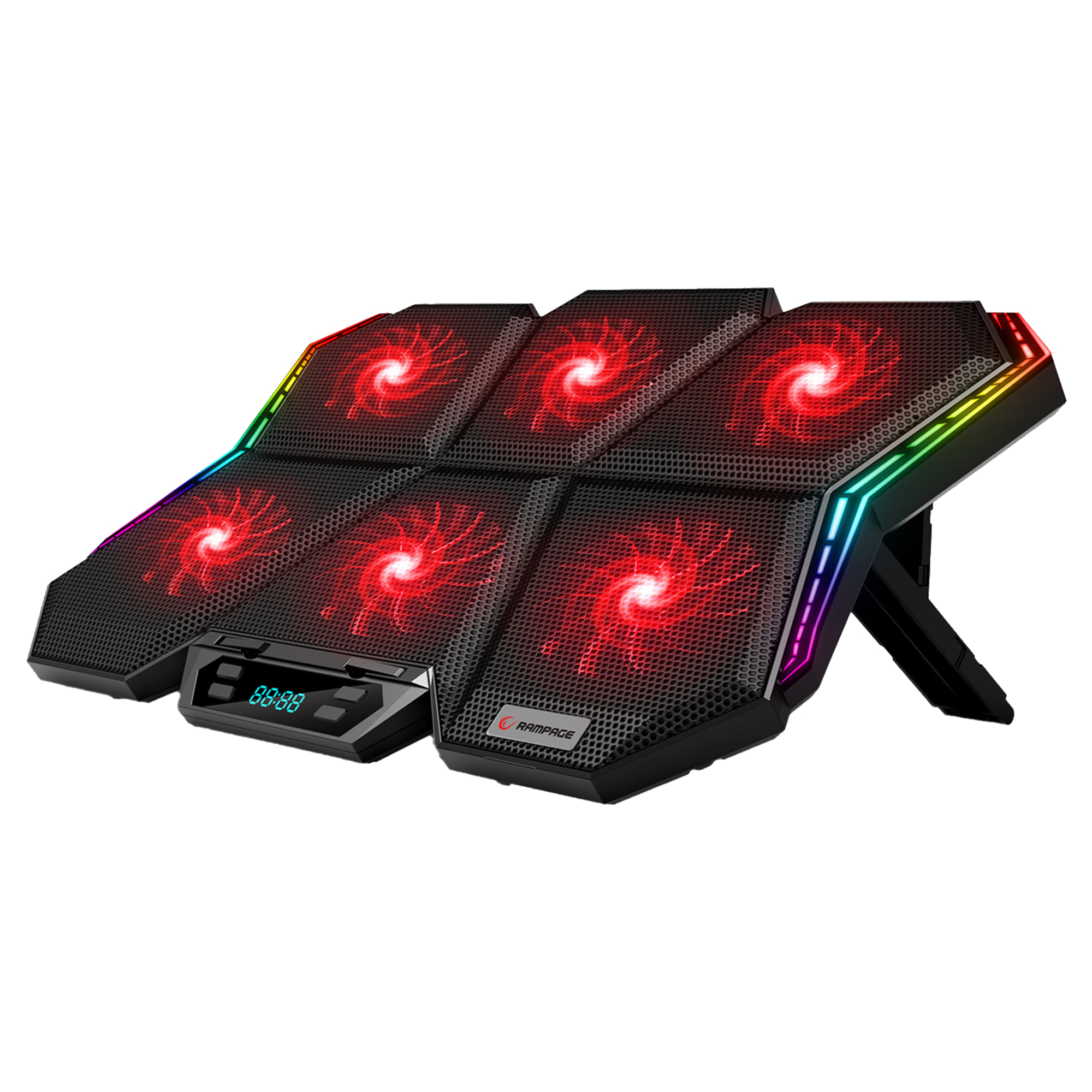 6 Fanlı RGB LCD Göstergeli 17.3 inç Notebook Soğutucu Stand