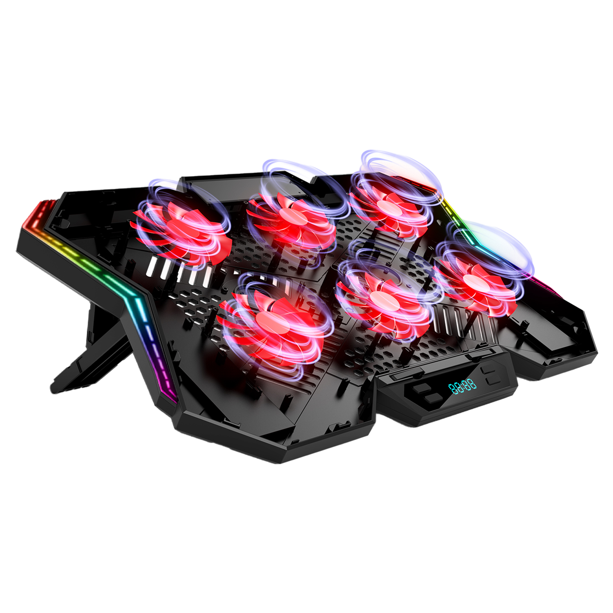 6 Fanlı RGB LCD Göstergeli 17.3 inç Notebook Soğutucu Stand