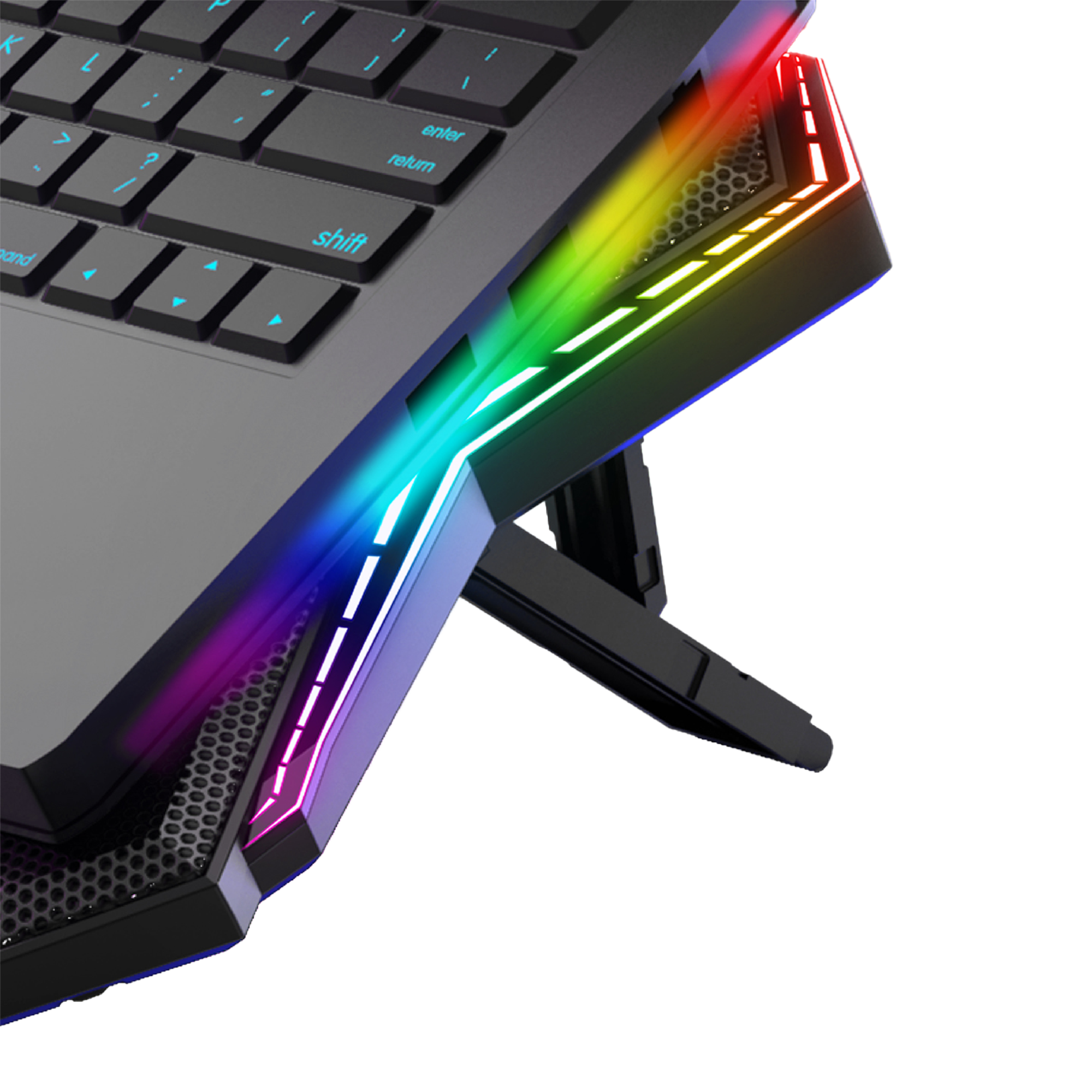 6 Fanlı RGB LCD Göstergeli 17.3 inç Notebook Soğutucu Stand
