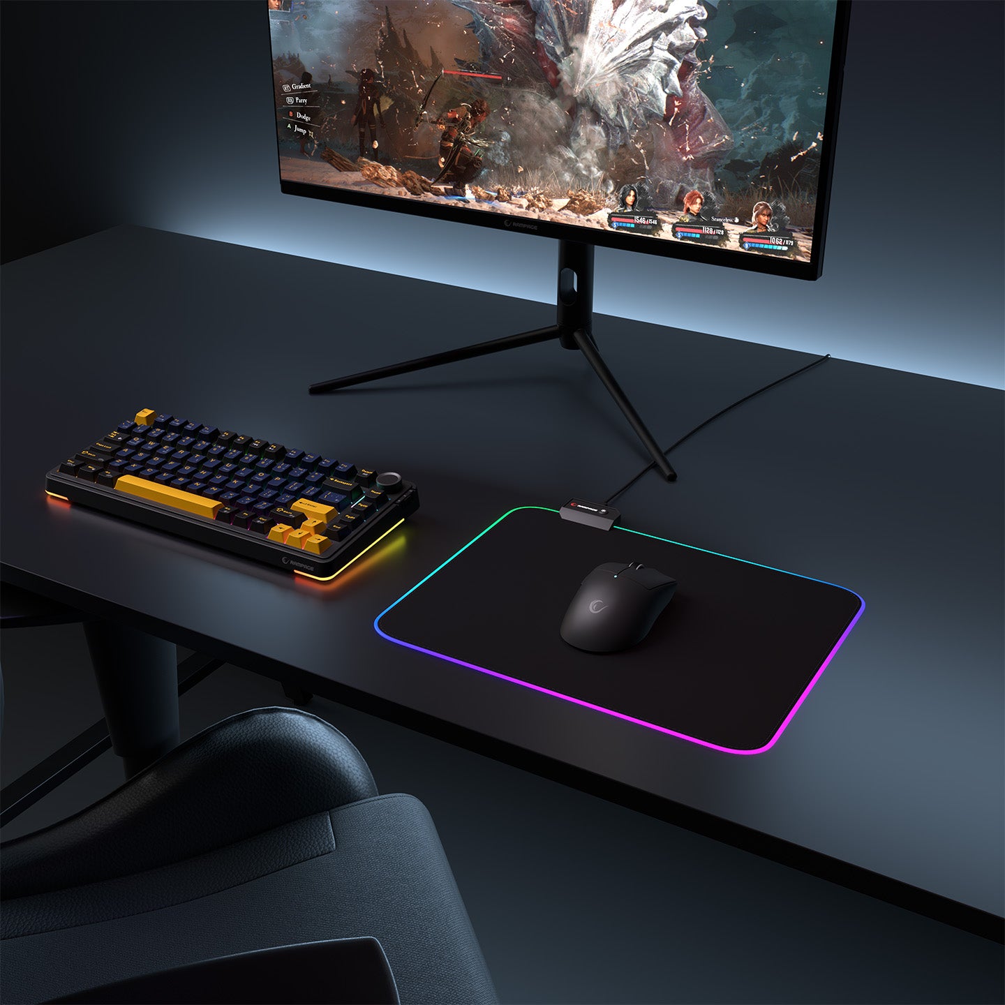 Mp-21 25x33 cm RGB Gaming Mouse Pad-Black