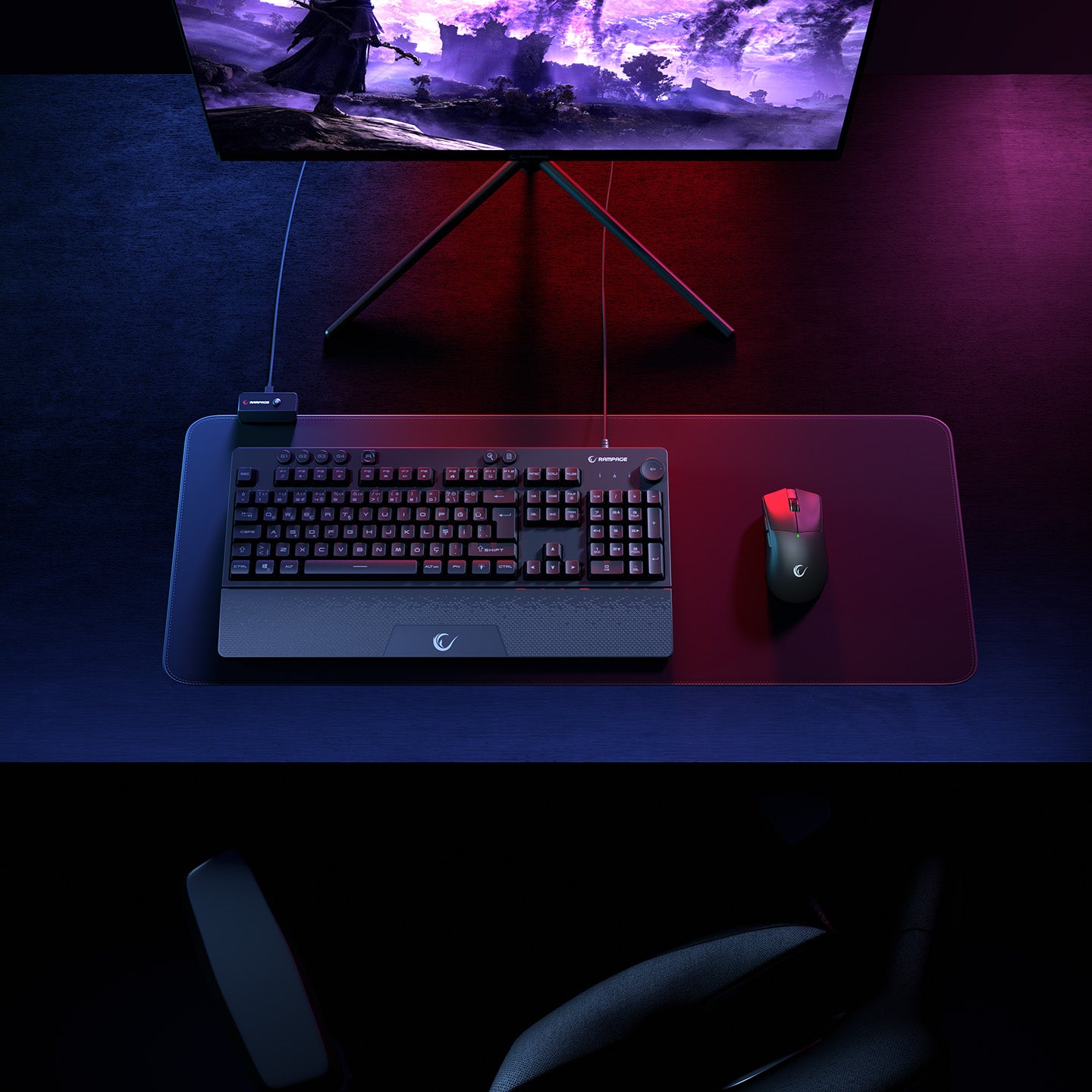 KB-GX65 SIMULA USB RGB Illuminated 4 Macro Key Wrist Rest Gaming Keyboard