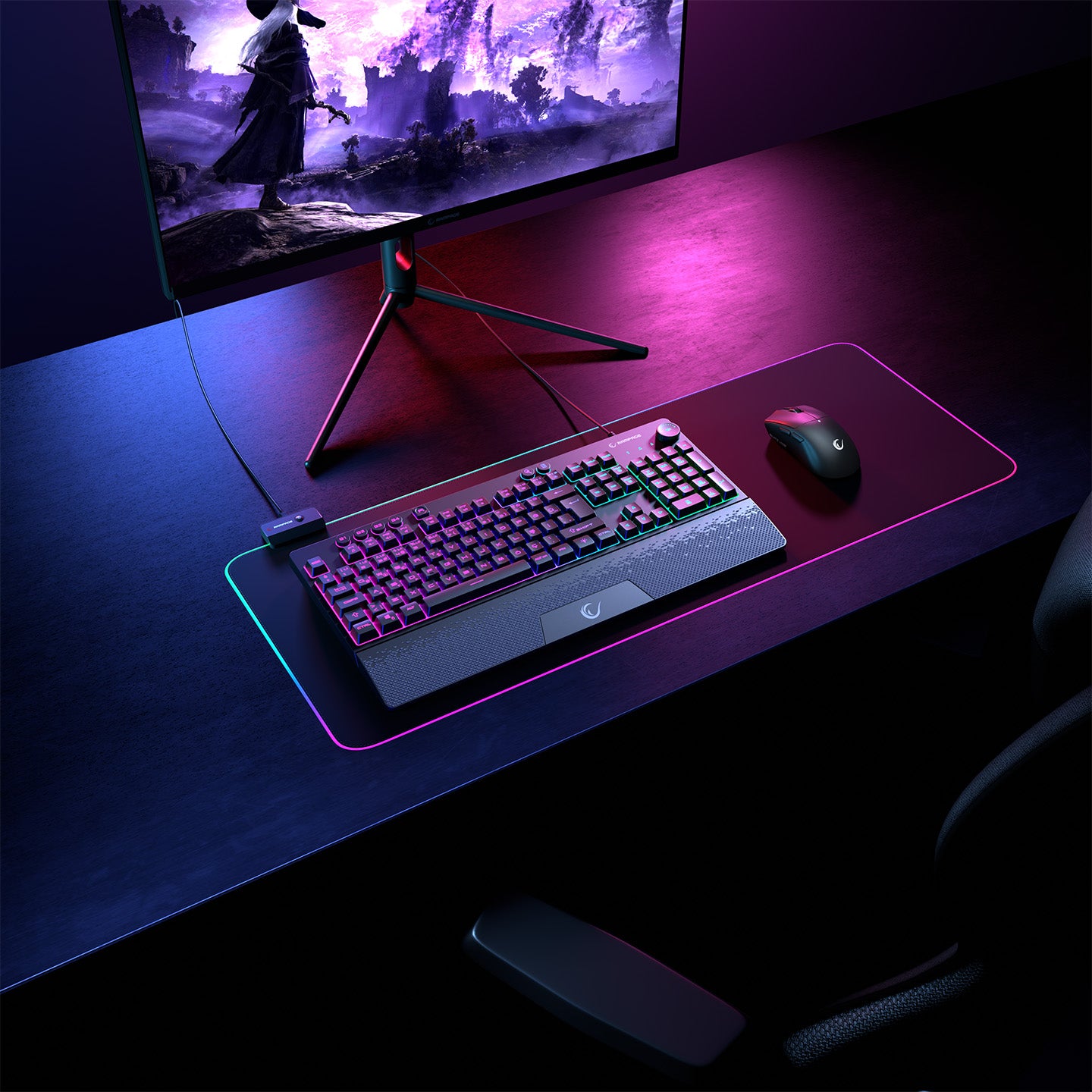 KB-GX65 SIMULA USB RGB Illuminated 4 Macro Key Wrist Rest Gaming Keyboard