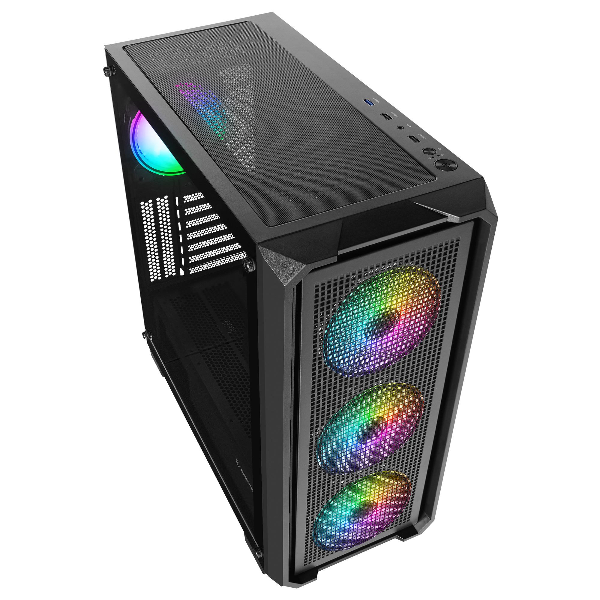 X-CHAIN - Temper Camlı 750W 80 Plus Bronze 4 Adet RGB Fanlı Gaming Oyuncu Kasası