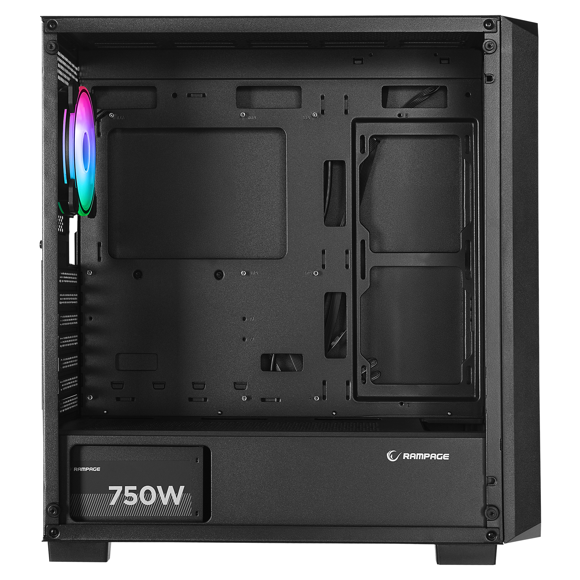 X-CHAIN - Temper Camlı 750W 80 Plus Bronze 4 Adet RGB Fanlı Gaming Oyuncu Kasası
