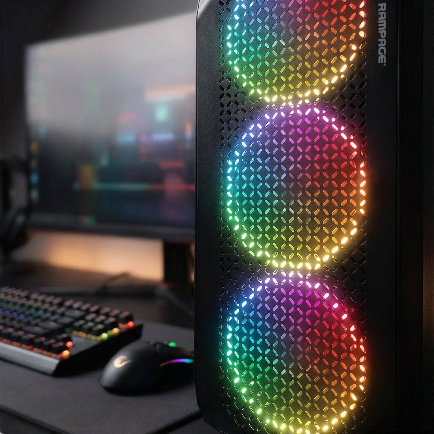 Zuko 600W 80+ Bronze Metal Panel Tempered Glass ATX Mid-T Gaming Case-Black