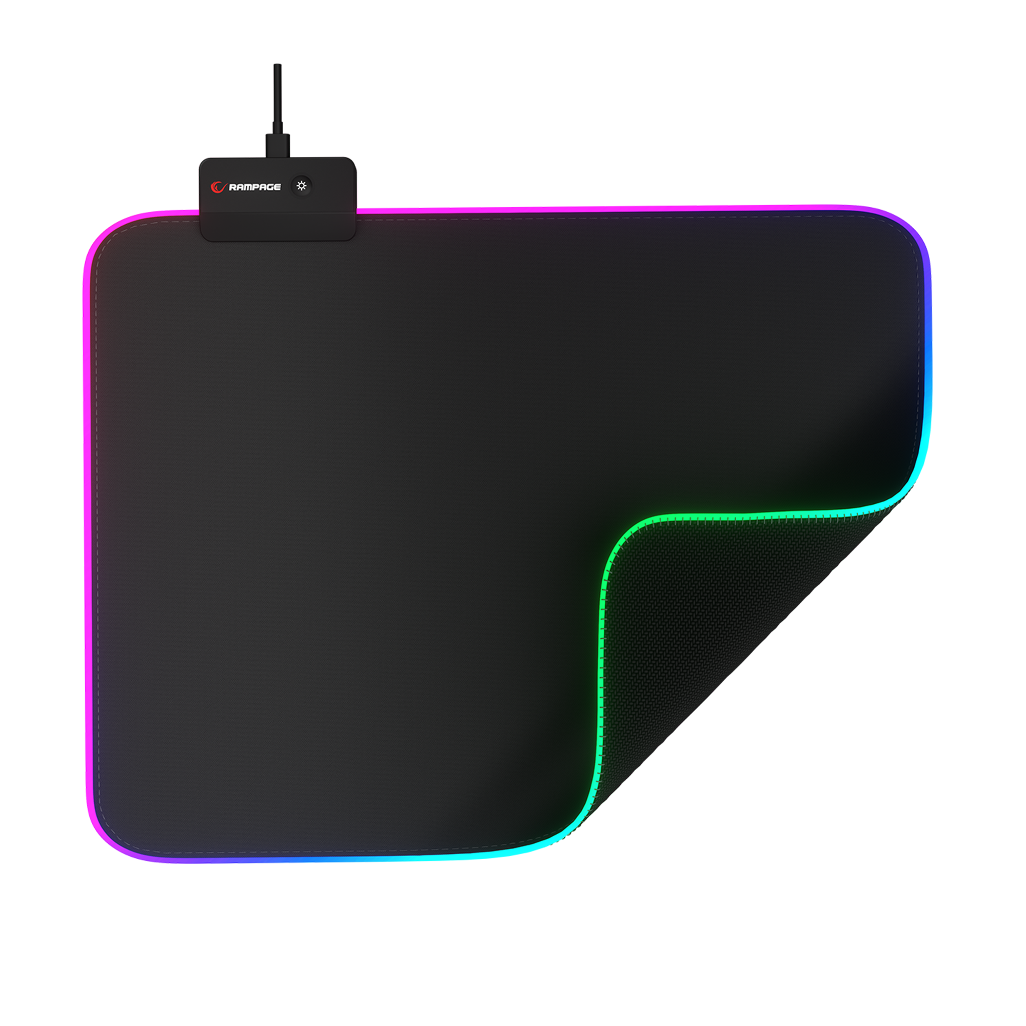 MP-23 25x33 cm RGB Ledli Oyuncu Mouse Pad-Siyah