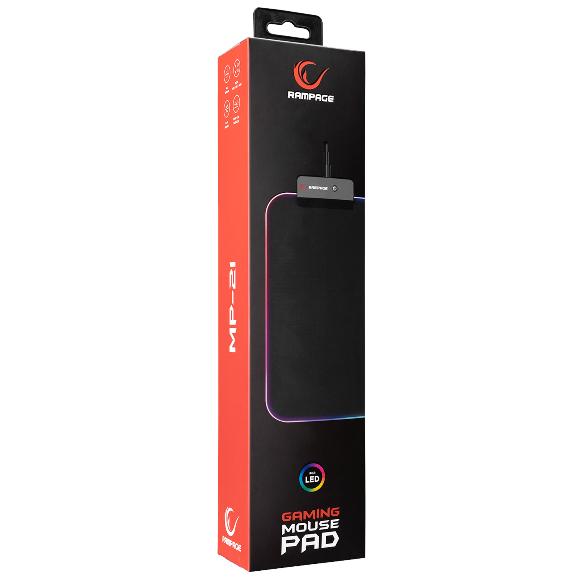 MP-23 25x33 cm RGB Ledli Oyuncu Mouse Pad-Siyah