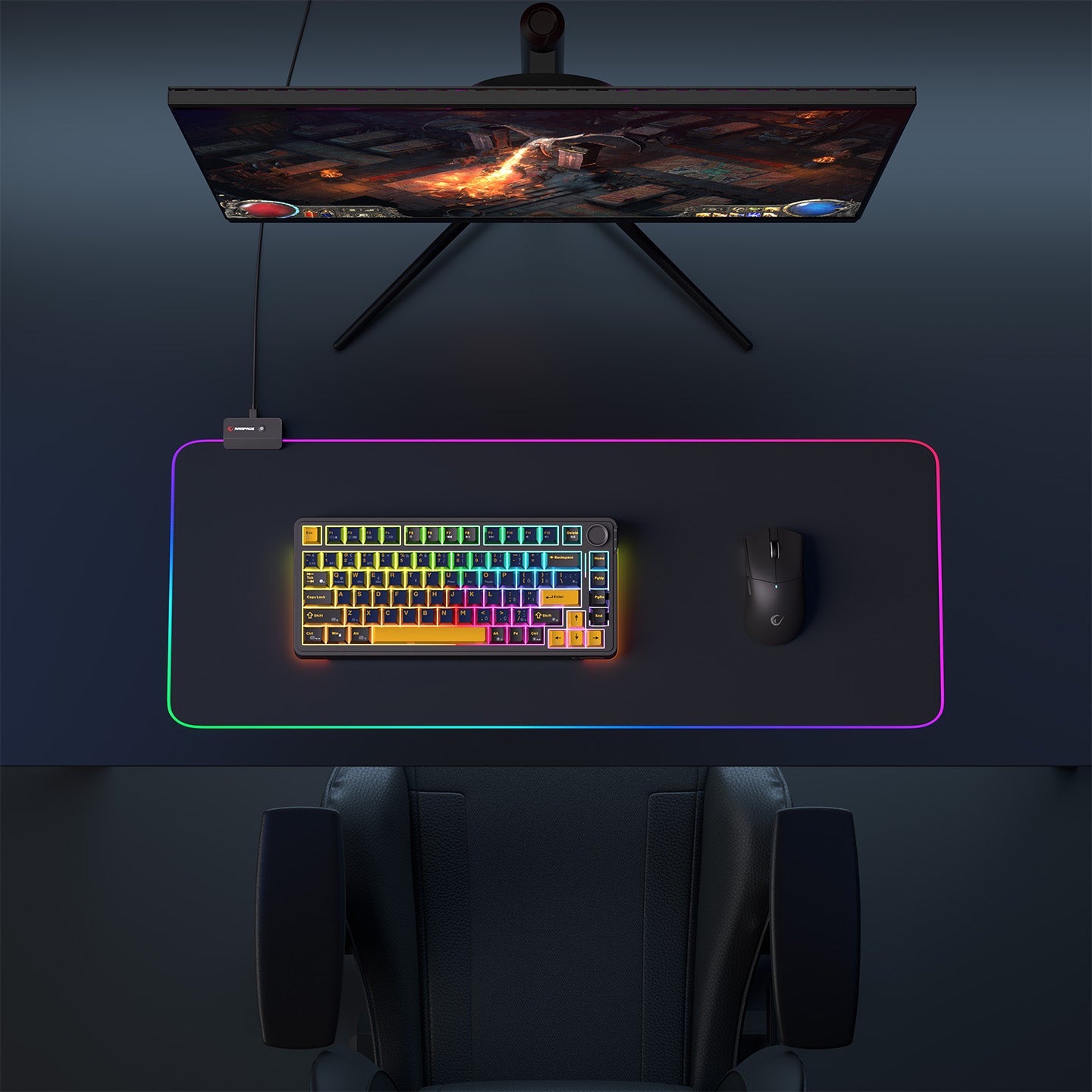 Mp-24 30x80 cm RGB Oyuncu Mouse Pad-Siyah
