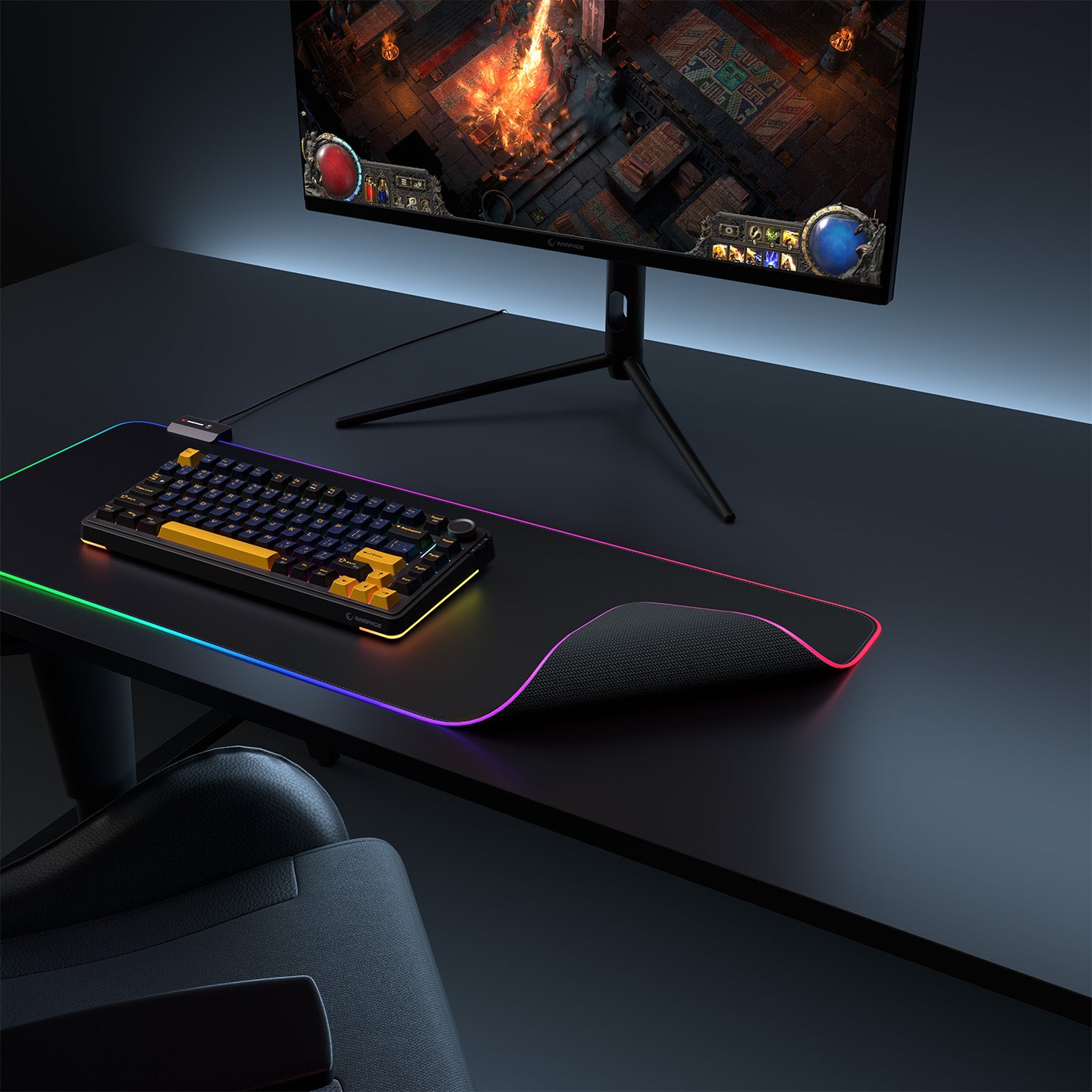 Mp-24 30x80 cm RGB Oyuncu Mouse Pad-Siyah
