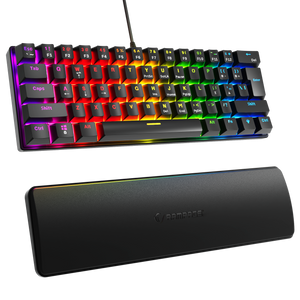 Plower K60 US Layout Bilek Destekli Blue Switch Oyuncu Klavye-Siyah
