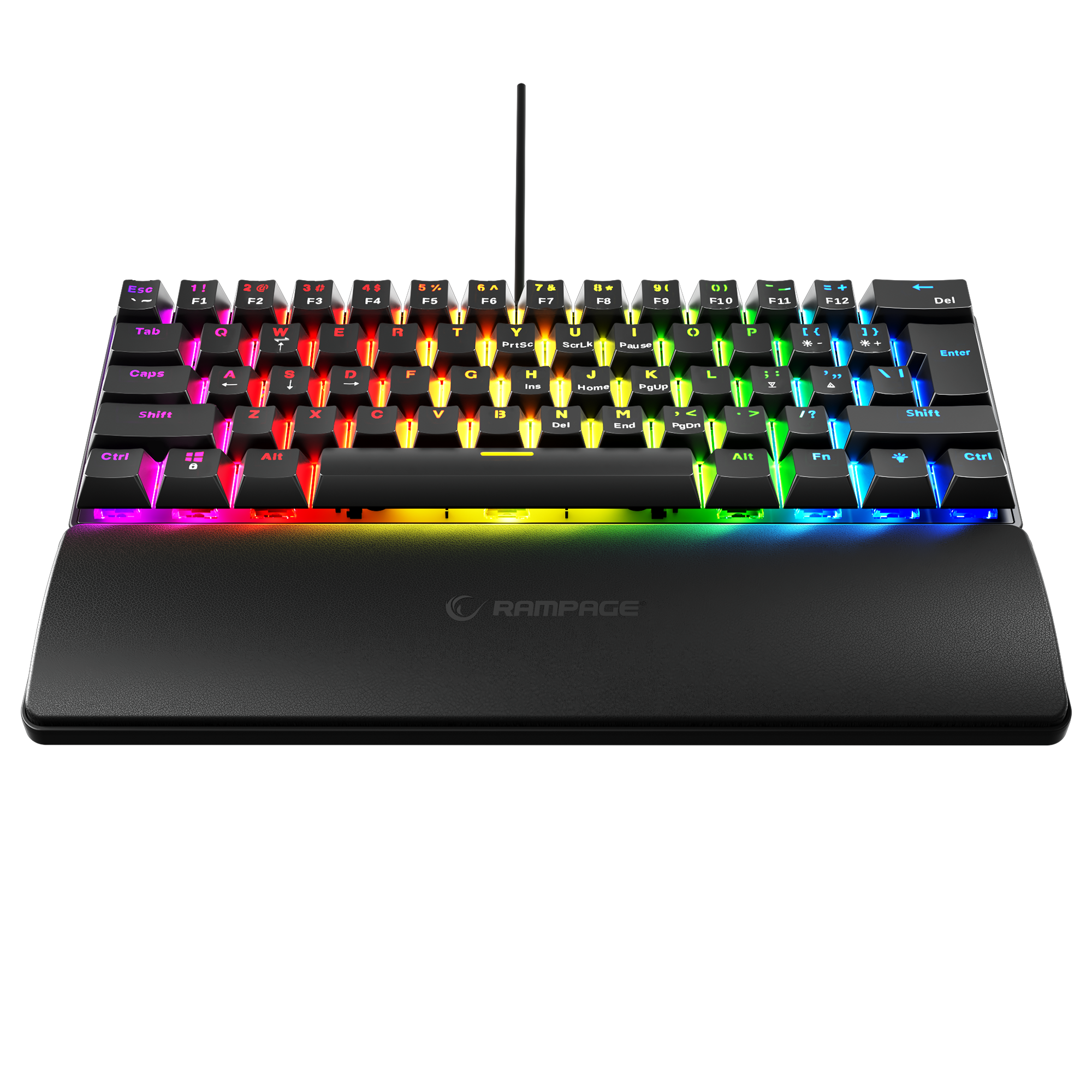 Plower K60 US Layout Bilek Destekli Blue Switch Oyuncu Klavye-Siyah