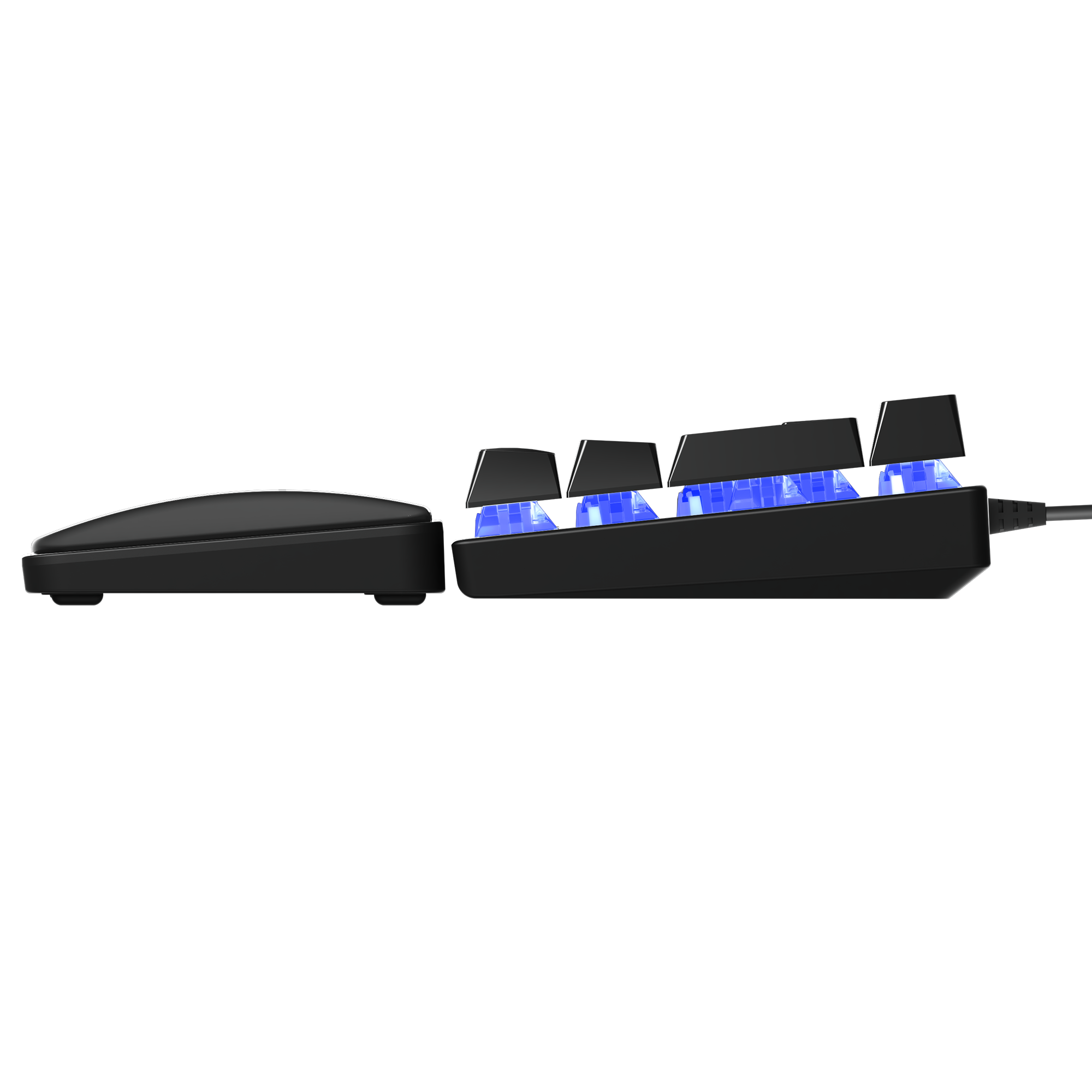 Plower K60 US Layout Bilek Destekli Blue Switch Oyuncu Klavye-Siyah