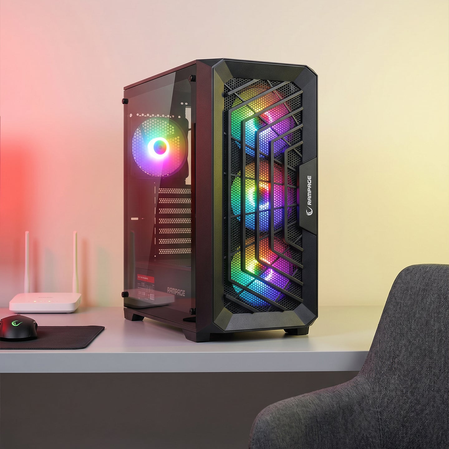 Spear 750W 80+ Bronze 4xRGB Auto Fan Atx Mid-T Oyuncu Kasası-Siyah