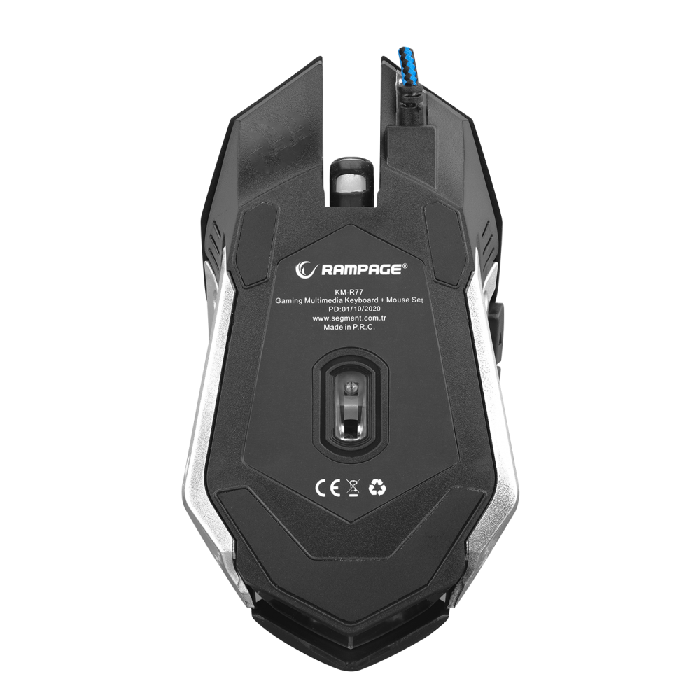 KM-R77 Siyah Usb 3 Farklı Ledli Gaming Q Multimedia Klavye + Mouse Set - Rampage