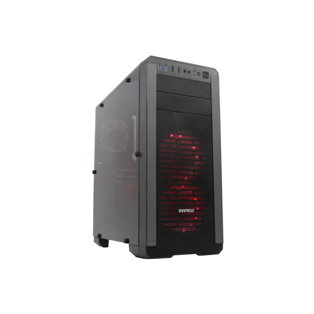 Pulsar V1 2*Usb3.0+ 2* USB 2,0 + 2*12cm Led +1*12CM RED Fan Pencereli Oyun Kasa - Rampage